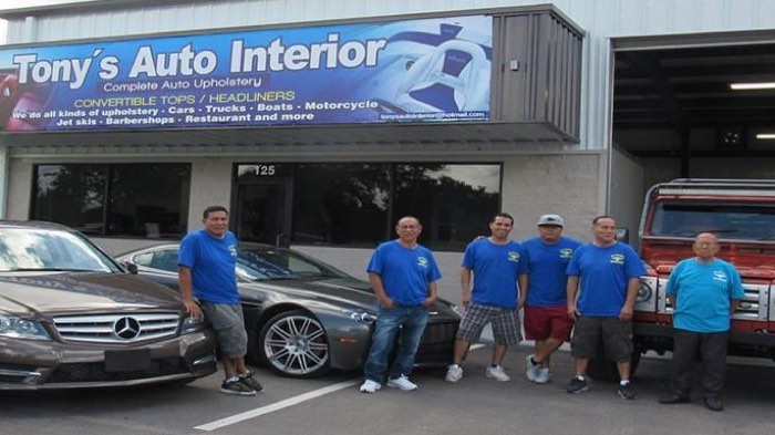 The Tony's Auto Interior team outside the Orlando shop